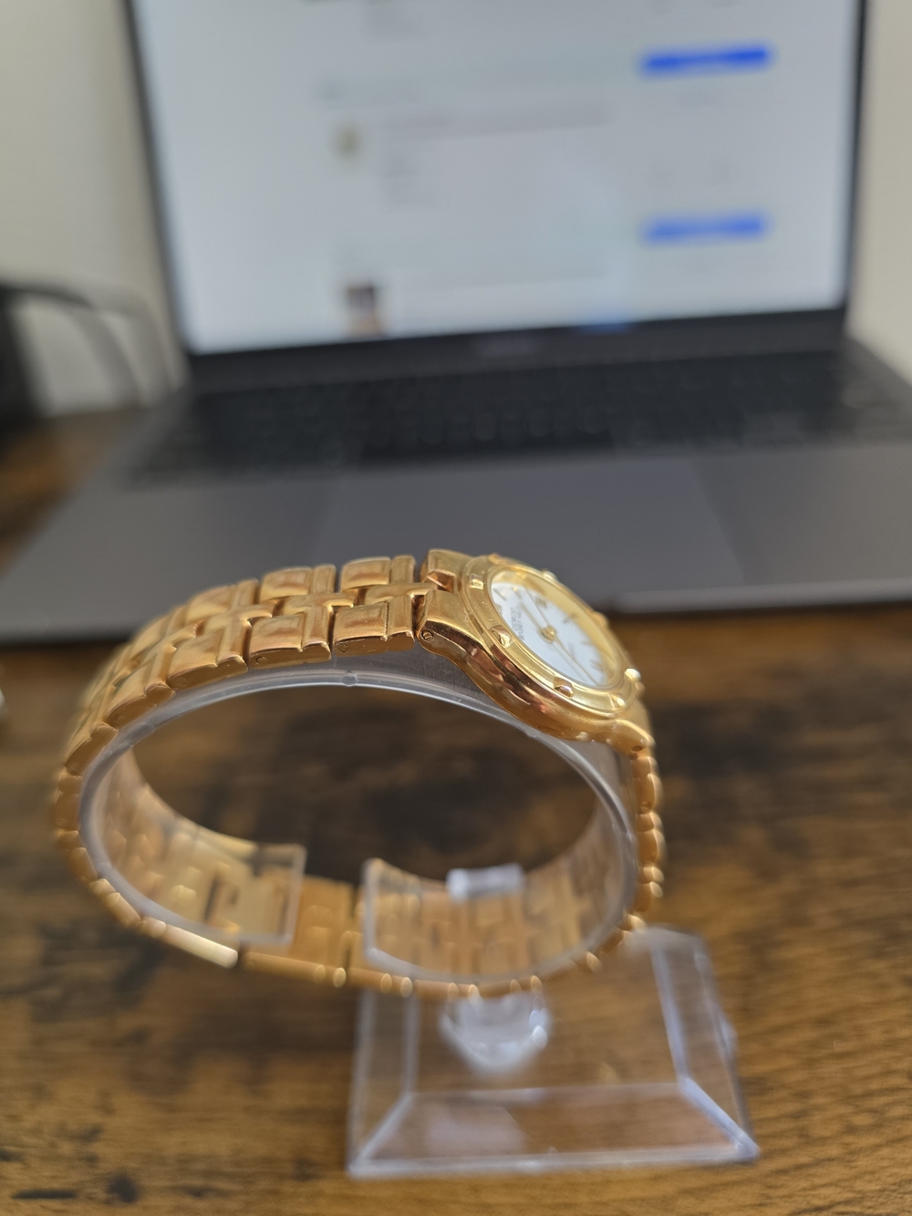 Michele Gold-Tone Bracelet Watch with Ivory Dial - Picture 4 of 5